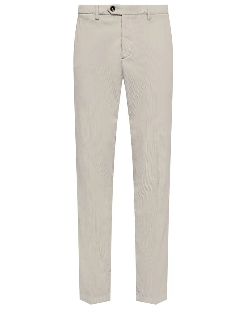 Briglia 1949 Softe Cordhose Navilo mit verlängertem Riegel, Tapered Fit in Offwhite