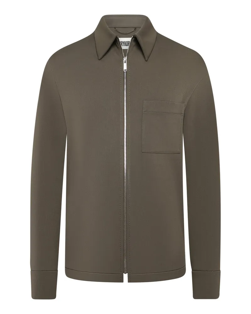 Drykorn Leichtes Stretch-Overshirt mit Zip und Umlegekragen in Beige