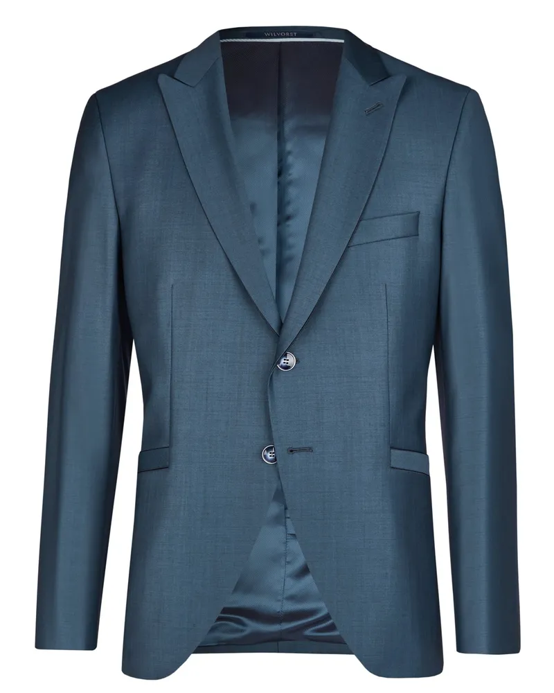 Wilvorst Festliches Sakko aus einem Schurwoll-Mix, Drop 8, Super Slim Fit in Blau