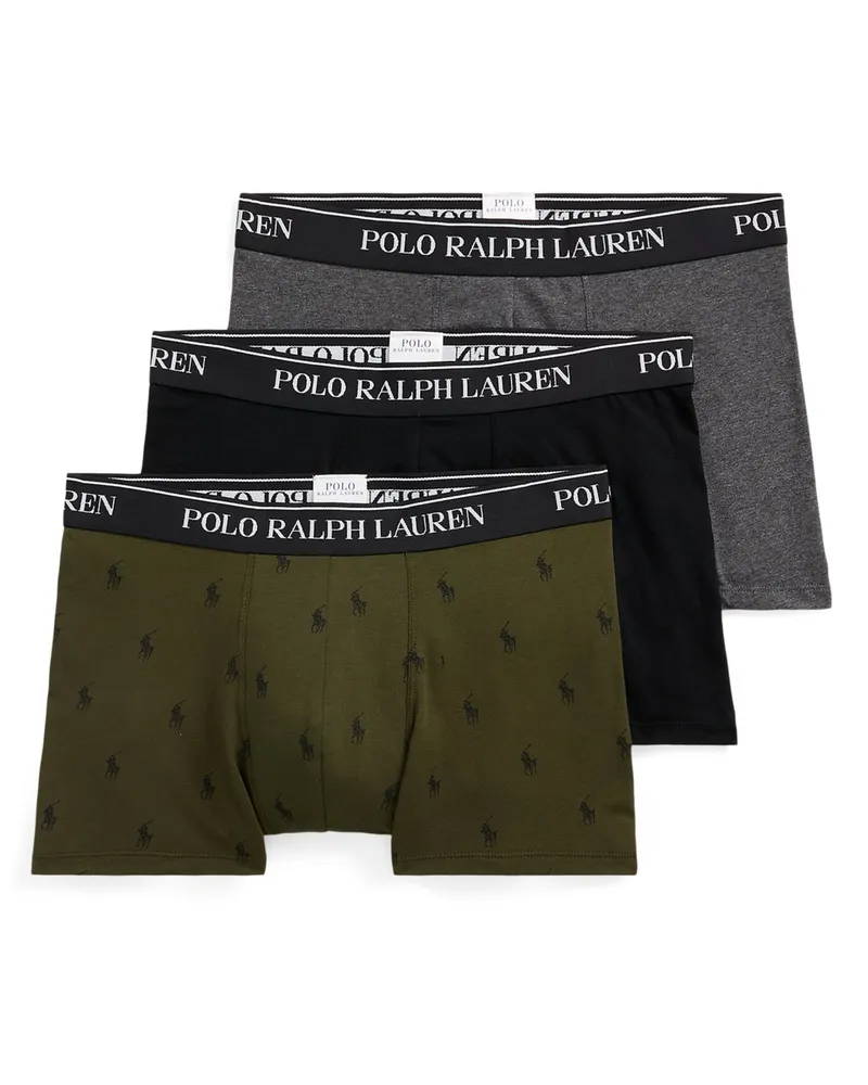 Ralph Lauren 3er Pack Boxer Trunks mit Stretchanteil in Oliv