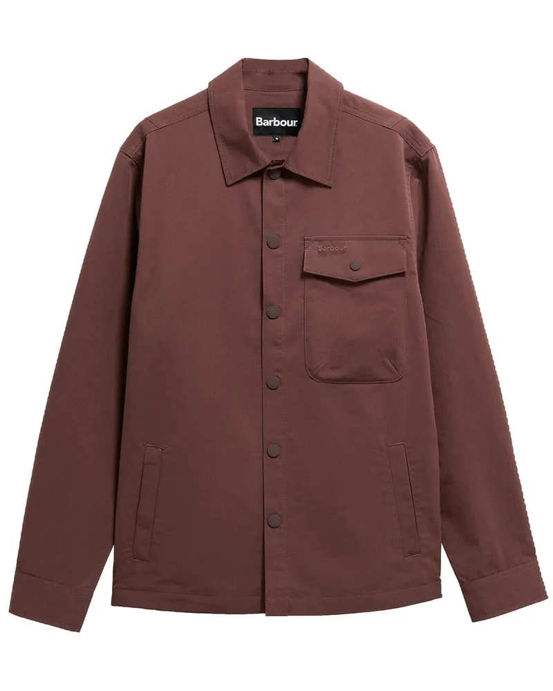 Barbour Overshirt Strickland aus einem Baumwoll-Mix in Bordeaux