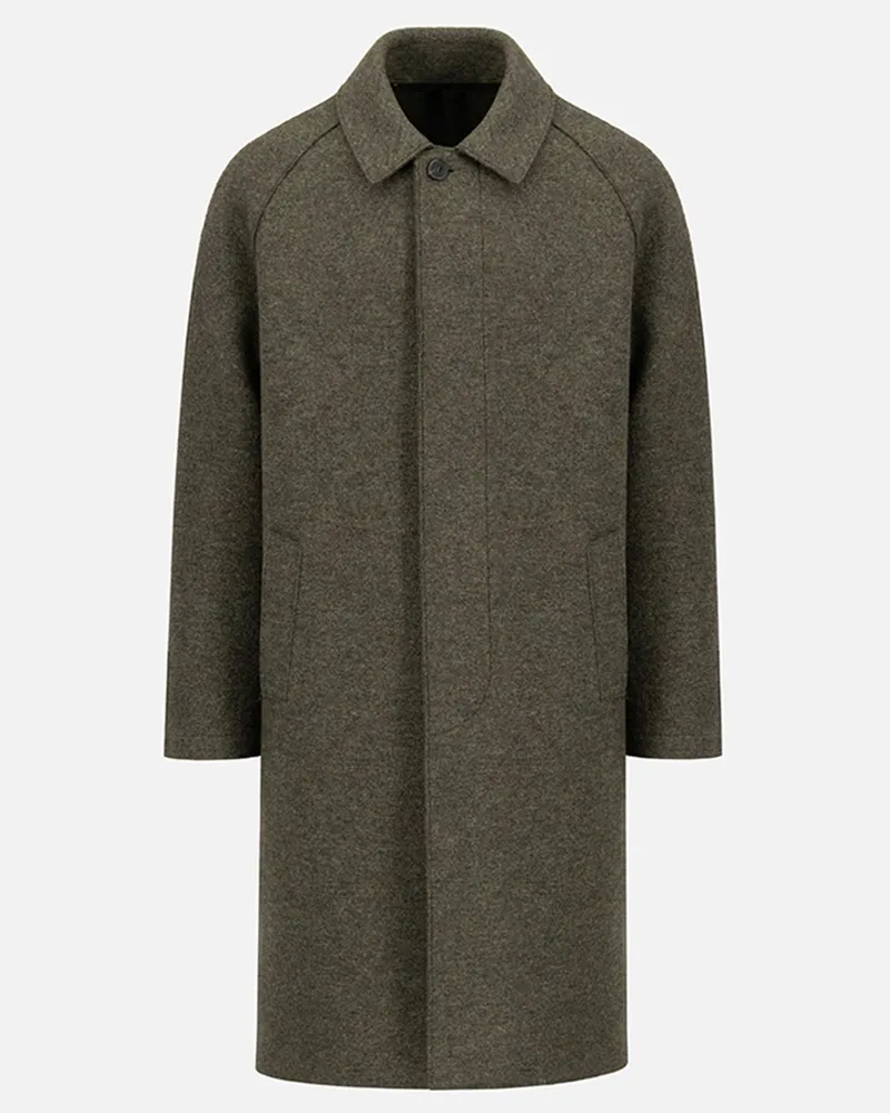 Harris Wharf London Carcoat Wollmantel aus gepresster Schurwolle in Oliv