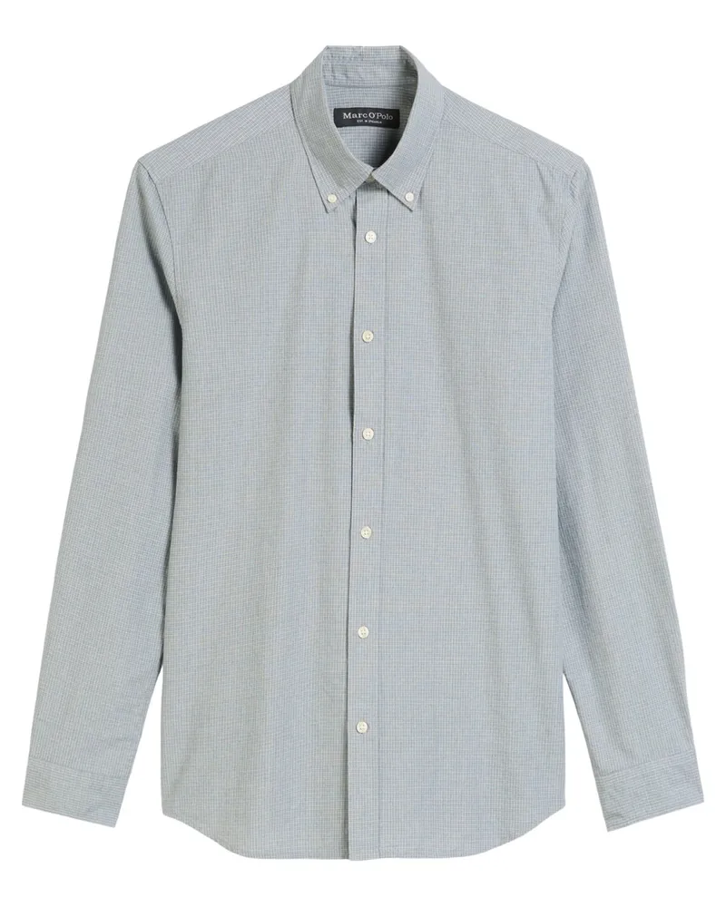 Marc O'Polo Hemd aus Baumwolle mit Minikaro, Regular Fit in Marine
