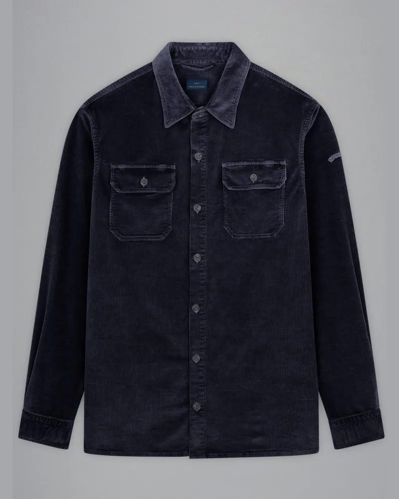 Paul & Shark Hemd in Cord-Qualität mit Modal- und Stretchanteil in Marine