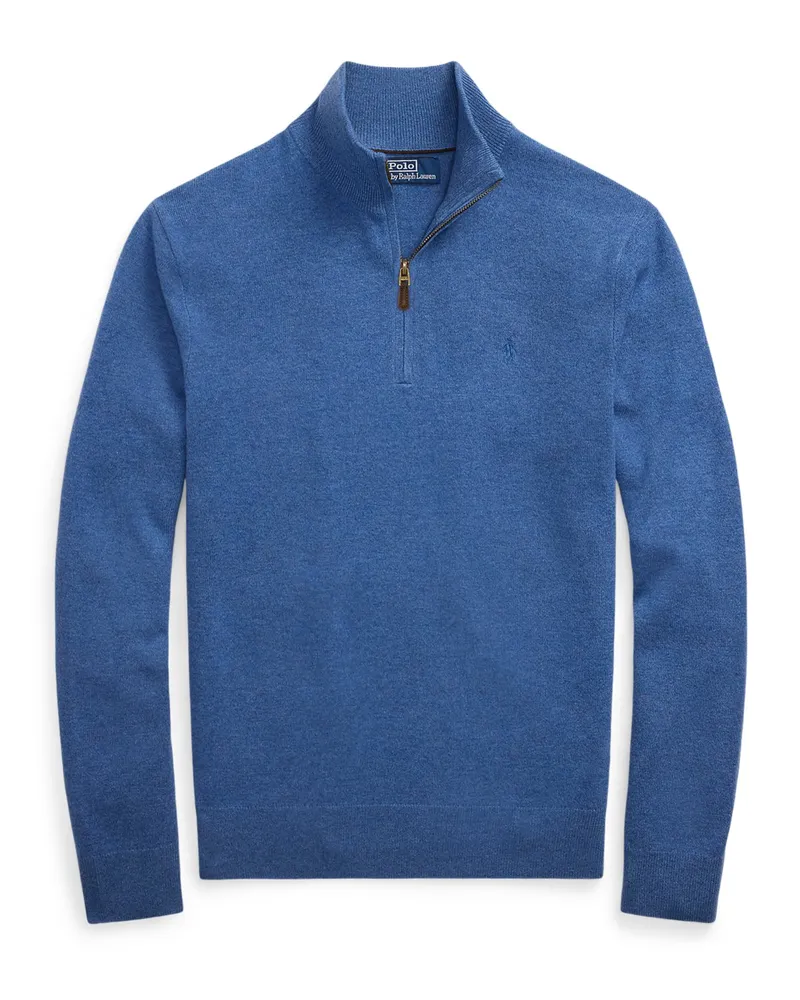 Ralph Lauren Troyer aus Wolle mit kleiner Poloreiter-Stickerei in Hellblau