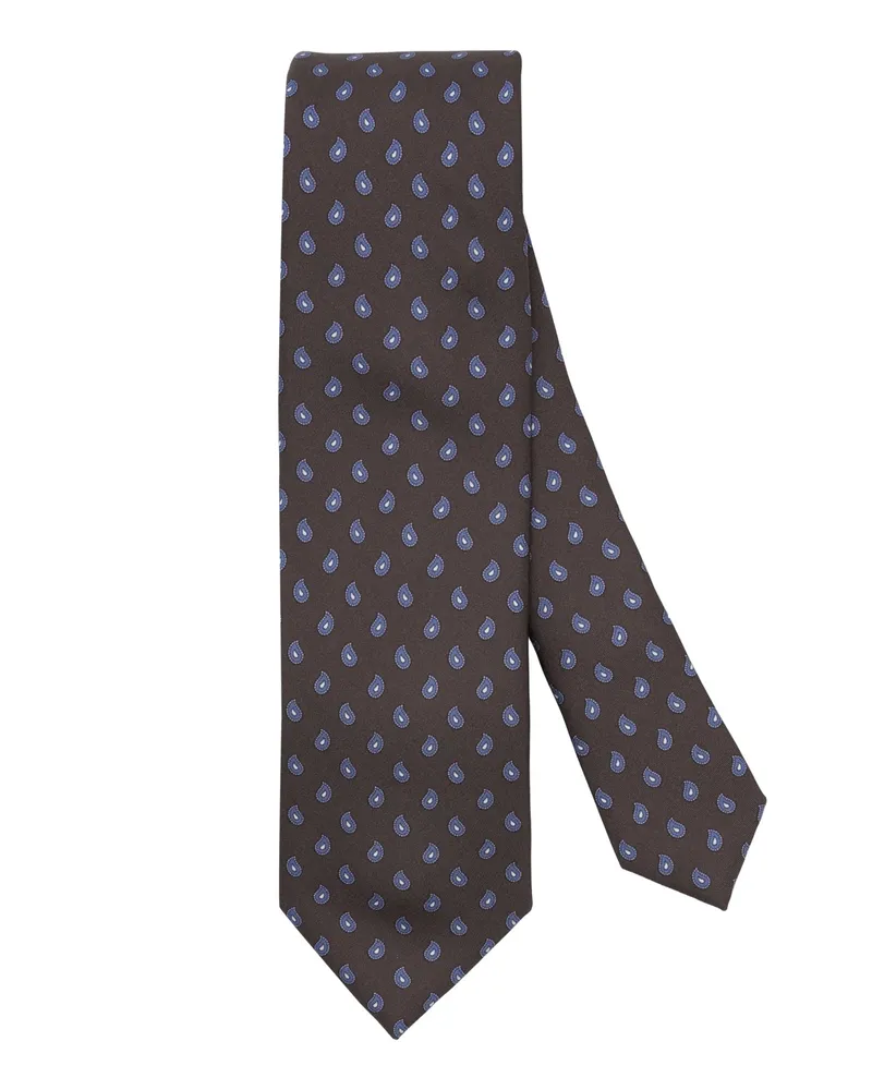 Gierre Milano Seidenkrawatte mit Paisley-Muster in Braun