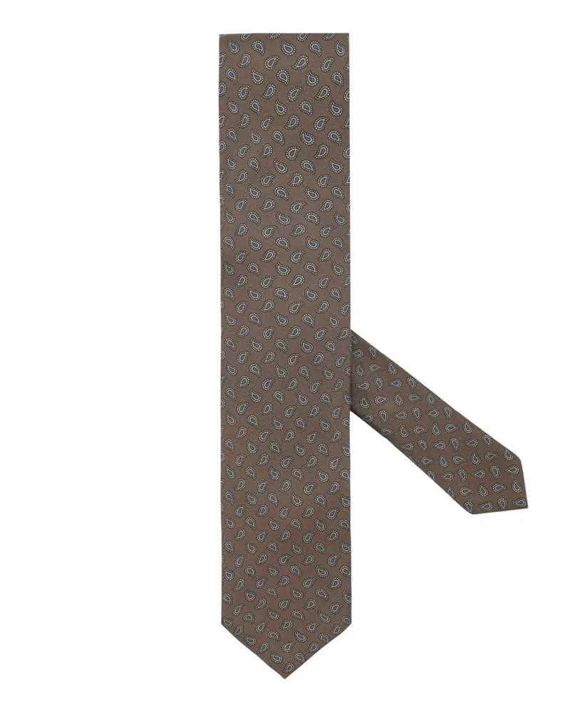 Gierre Milano Seidenkrawatte mit Paisley-Muster in Braun