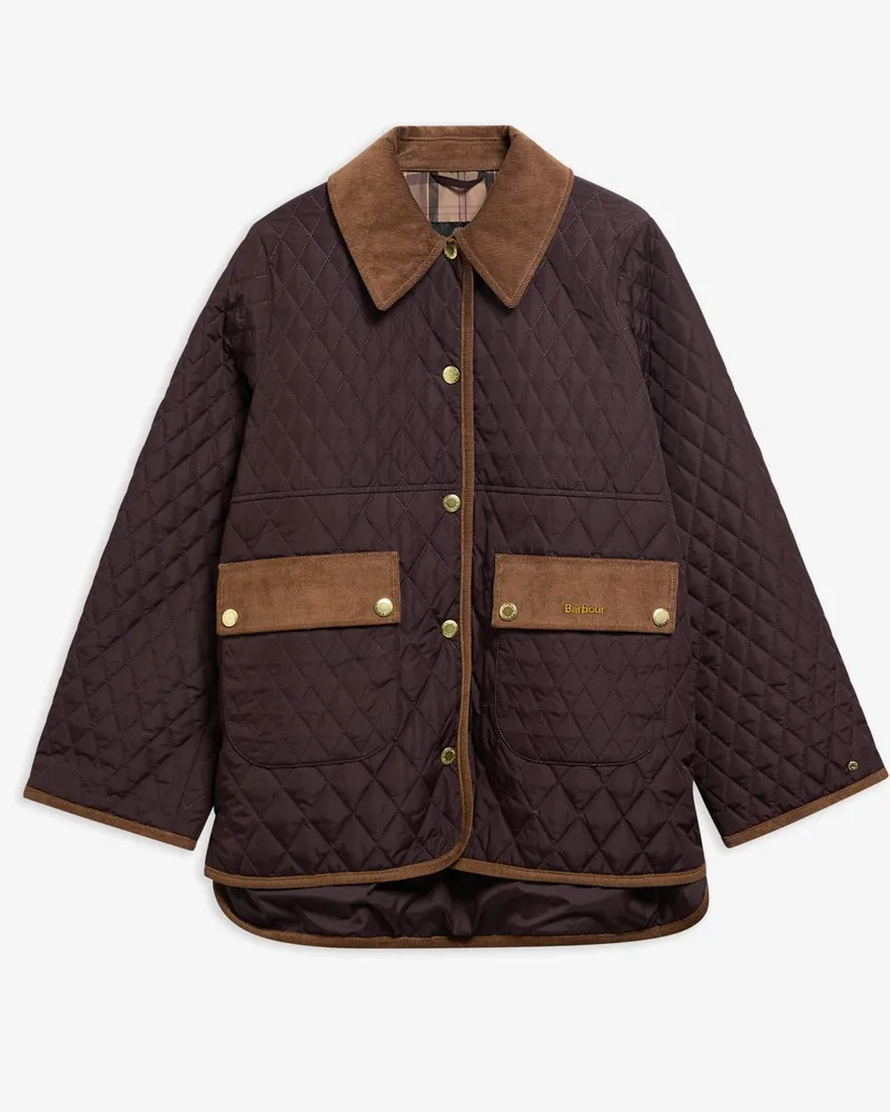 Barbour Damen-Steppjacke Whickham mit Cord-Details in Bordeaux