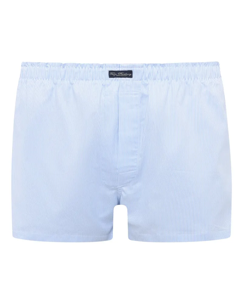 Tom Rusborg Boxershorts aus Baumwolle mit Fineliner-Streifen in Hellblau
