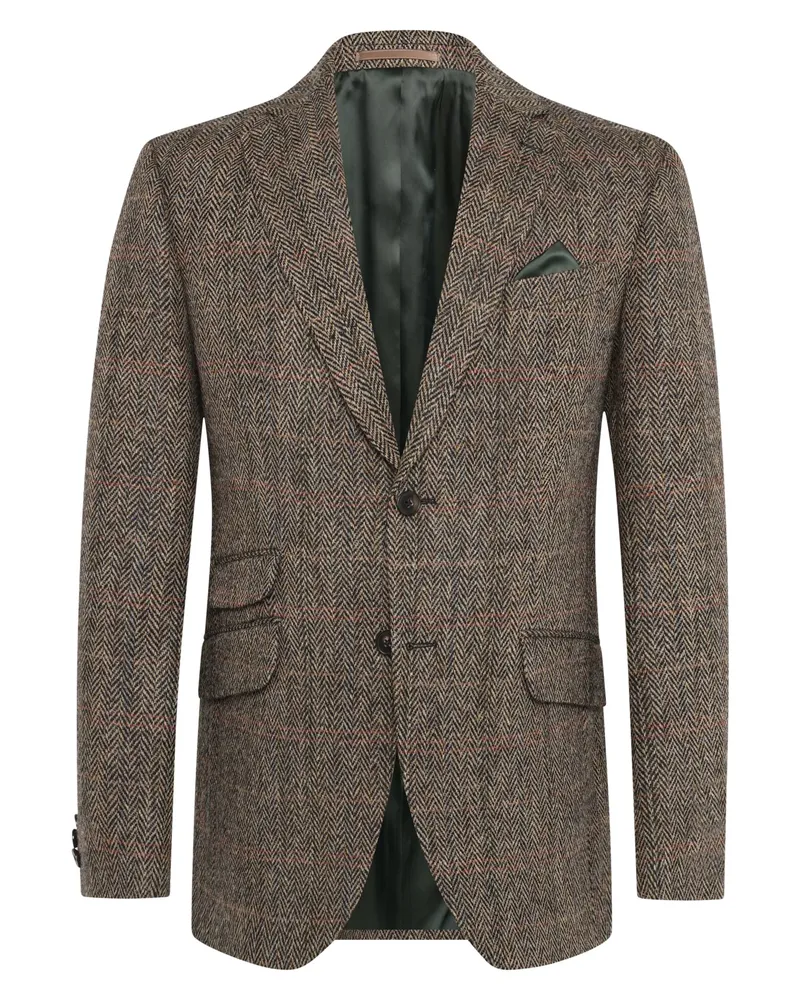 Wellington of Bilmore Sakko London aus Harris Tweed mit Ellenbogenpatches in Braun
