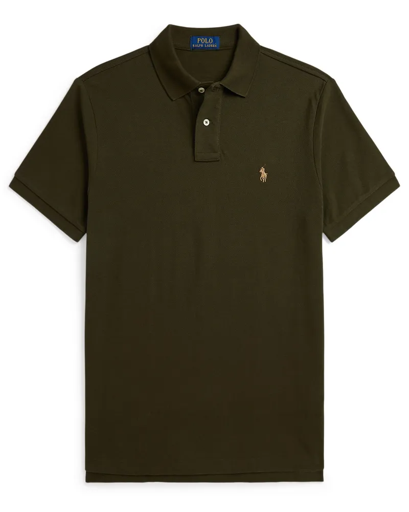 Ralph Lauren Piqué-Poloshirt mit Logo-Stickerei, Custom Slim Fit in Oliv