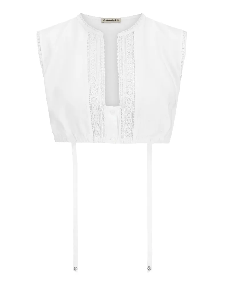Gottseidank Dirndlbluse Romy mit Jersey-Rückseite in Weiß