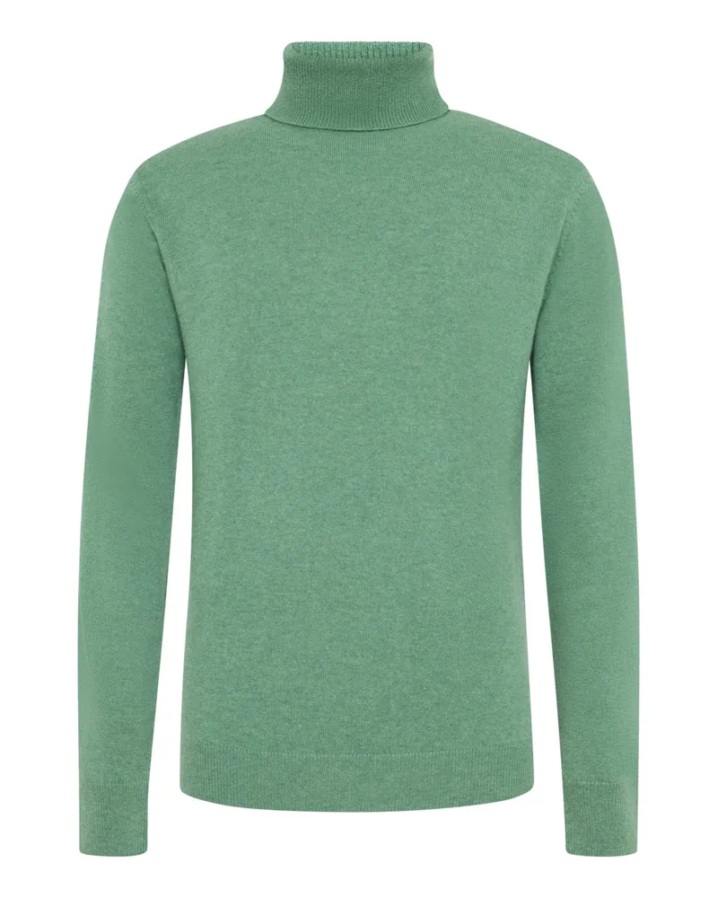 Tom Rusborg Softer Kaschmirpullover mit Rollkragen in Grün