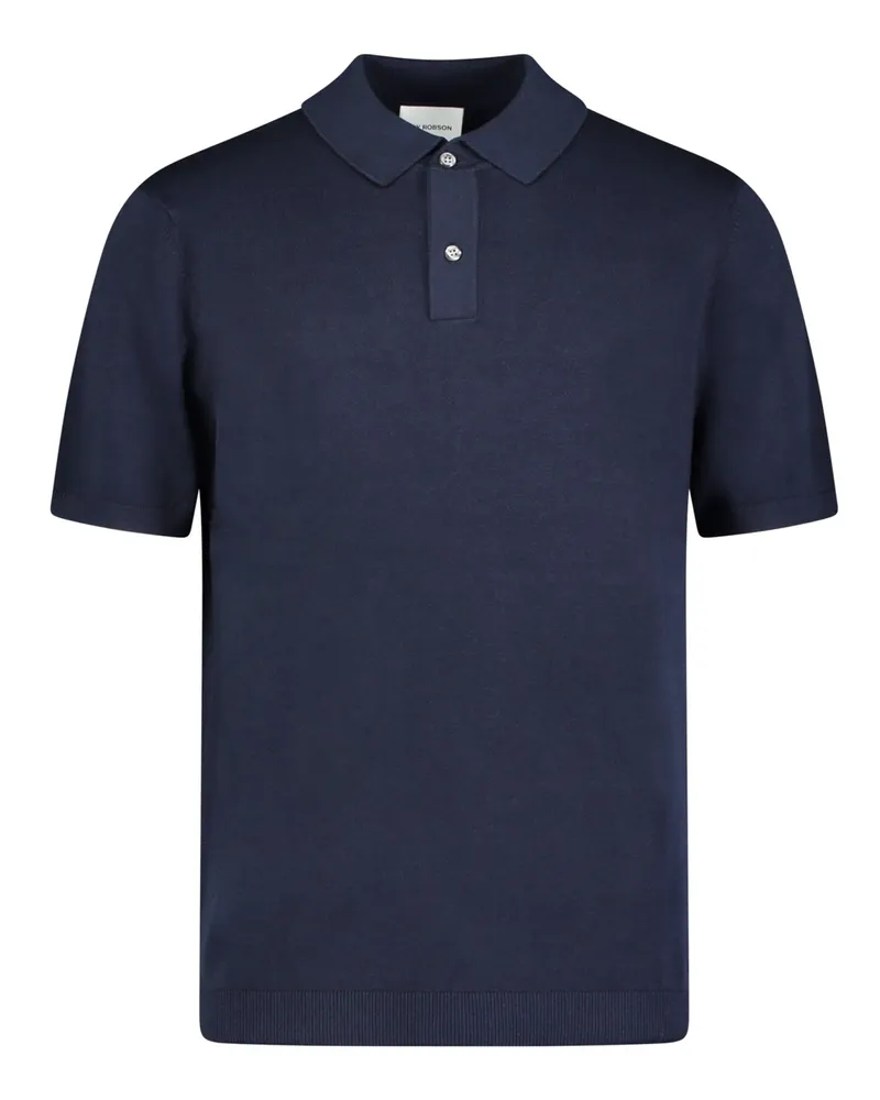 Roy Robson Leichtes Glattstrick-Poloshirt aus einem Baumwoll-Mix, Regular Fit in Marine