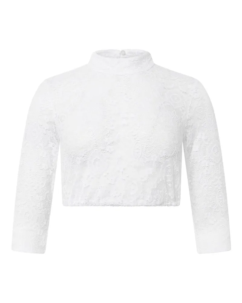 Hammerschmid Hochgeschlossene Dirndlbluse mit 3/4-Arm in Weiß