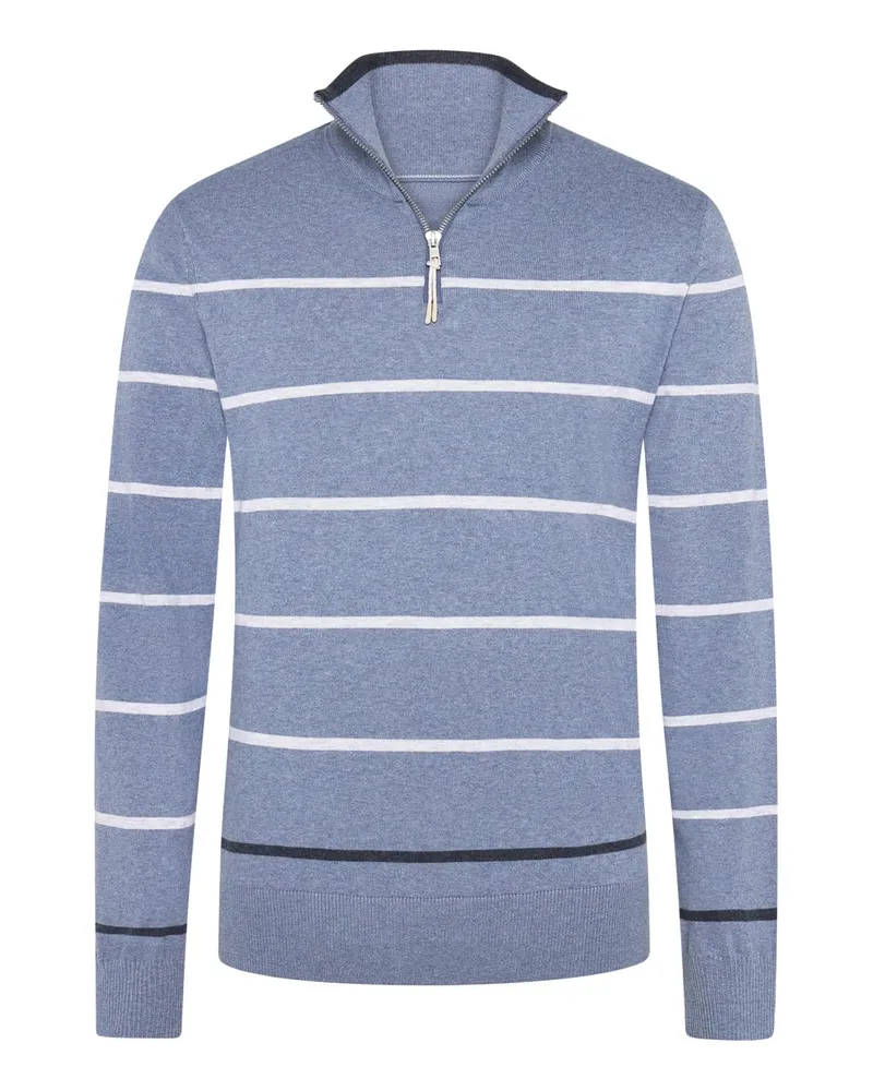 Maerz Softer Baumwoll-Troyer mit Ringelstreifen in Hellblau