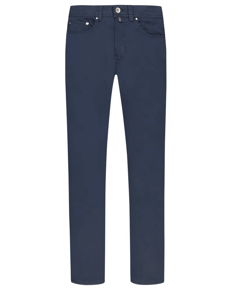 Pierre Cardin Leichte 5-Pocket Hose Lyon mit Stretch, Modern Tapered Fit Marine