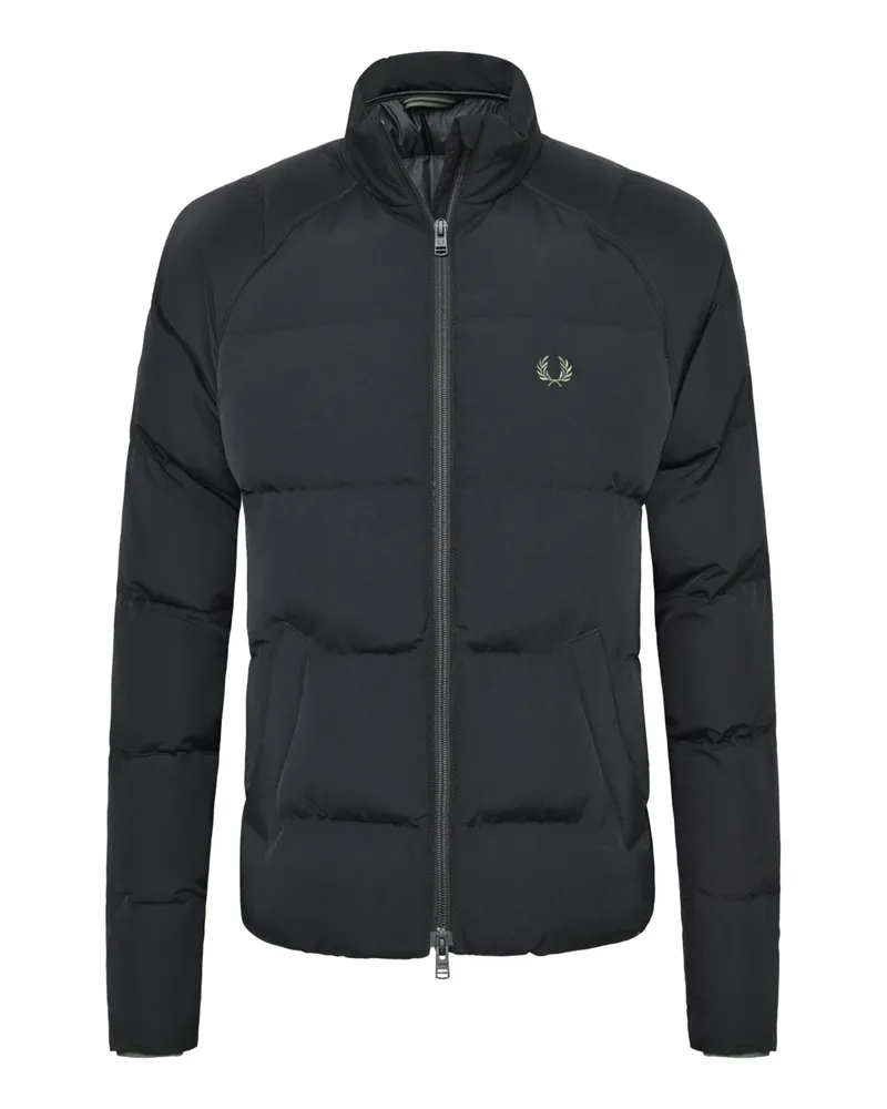 Fred Perry Steppjacke mit Logo-Stickerei in Schwarz