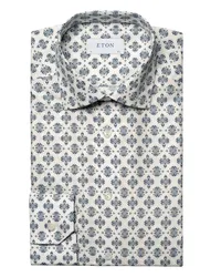 Eton Baumwoll-TENCEL™-Hemd mit Medaillon-Print, Slim Fit Marine