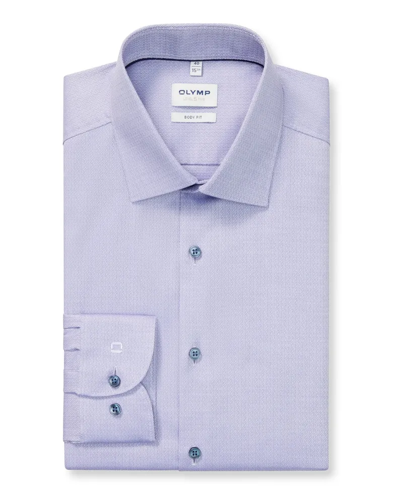 Olymp Level Five, Body Fit, Hemd mit Muster und Stretchanteil in Lila
