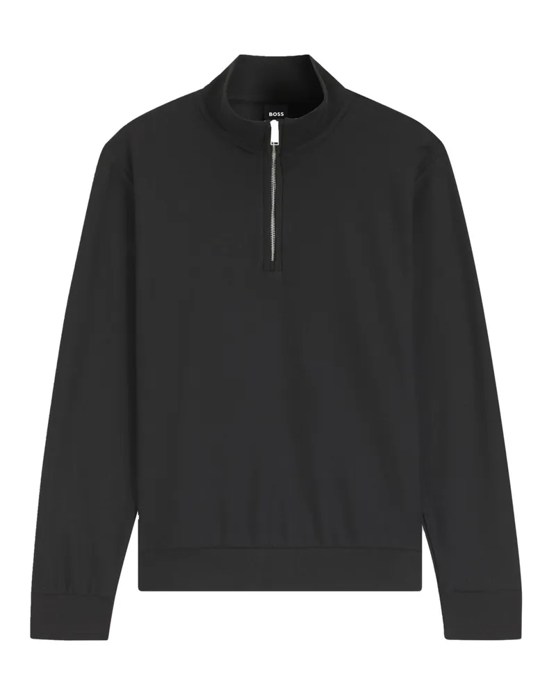 HUGO BOSS Sweat-Troyer aus Baumwolle und Lyocell mit Struktur in Schwarz