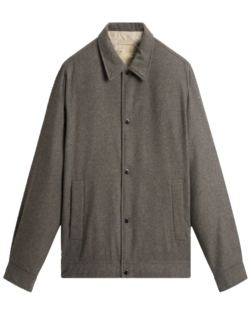 Woolrich Daunen-Overshirt aus einem Wollgemisch in Braun