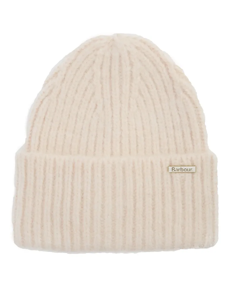 Barbour Damen-Beanie Meryl mit Label-Anstecknadel in Offwhite
