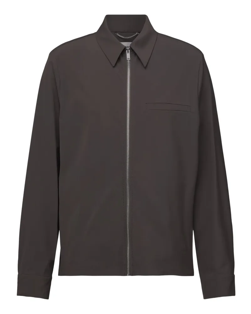 Drykorn Elastischer Blouson Jottar mit Zip und Umlegekragen in Dunkelbraun