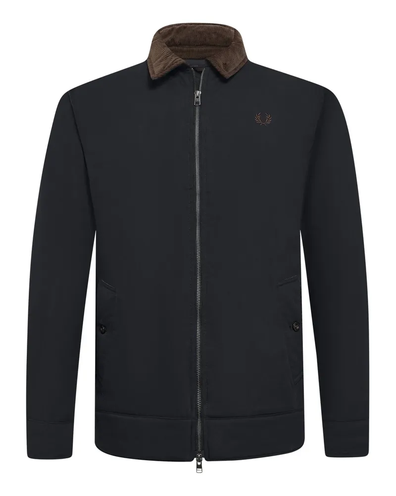 Fred Perry Leichte Jacke mit Kordelkragen und gesticktem Logo in Marine