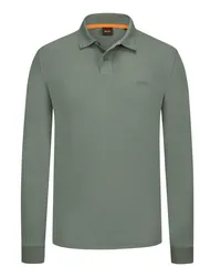 HUGO BOSS Langarm-Poloshirt mit Label-Stickerei Grau