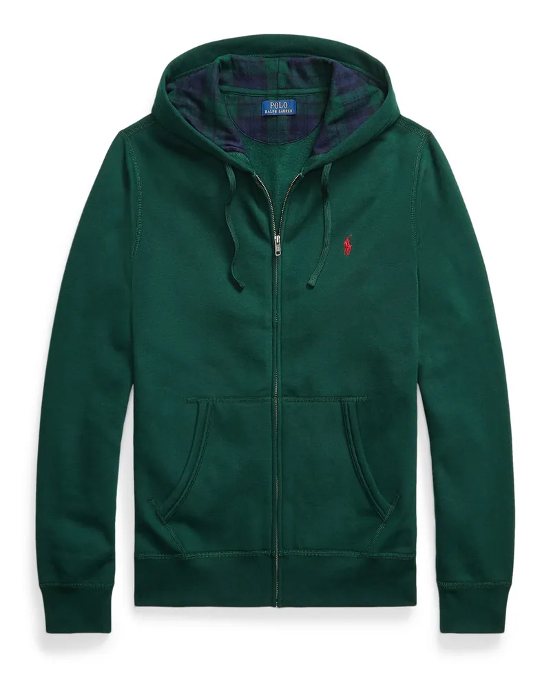 Ralph Lauren Sweatjacke mit Kapuze und softer Fleece-Innenseite in Grün