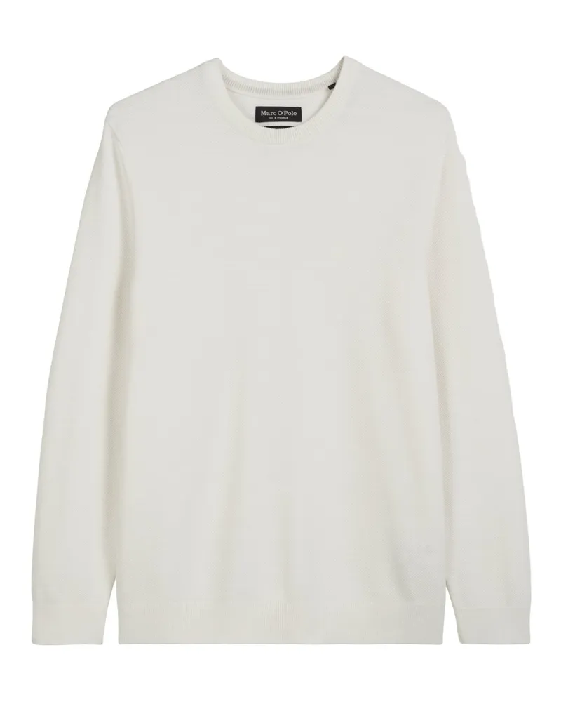 Marc O'Polo Pullover aus Baumwollstrick mit Reiskorn-Struktur in Offwhite