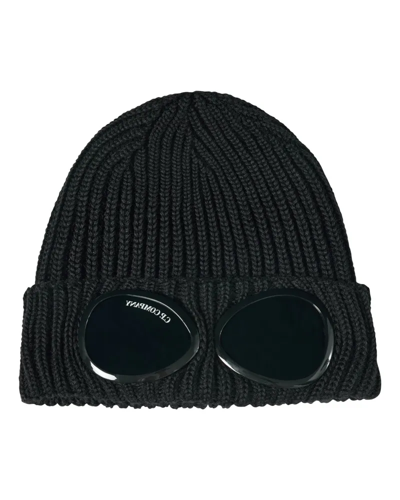 C.P. Company Beanie aus Merinowolle mit Brillengläsern im Umschlag in Schwarz