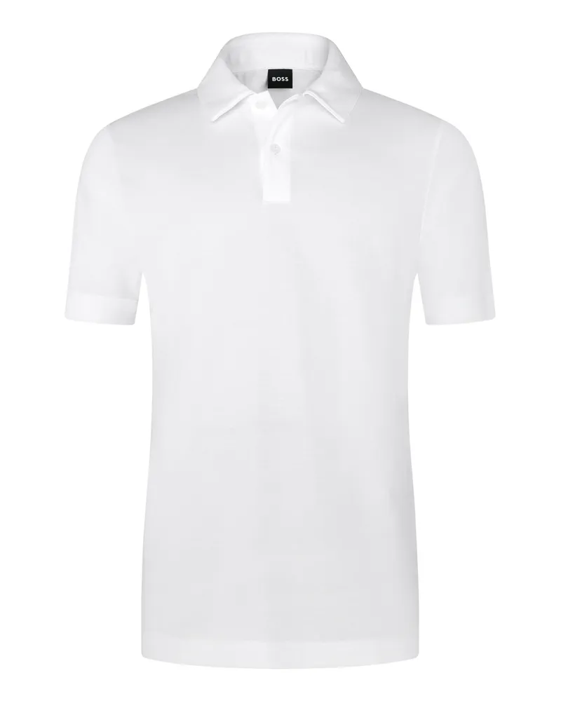 HUGO BOSS Softes Jersey-Poloshirt in Weiß