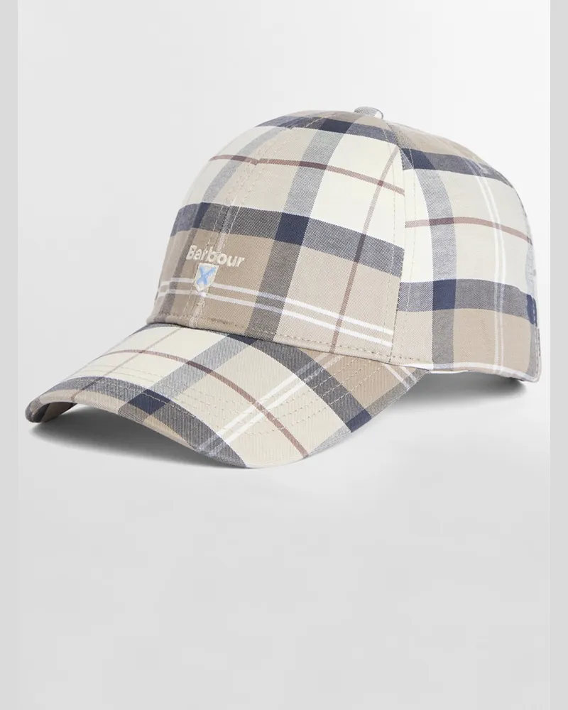 Barbour Baseball Cap mit Tartanmuster und Logo-Stickerei in Beige
