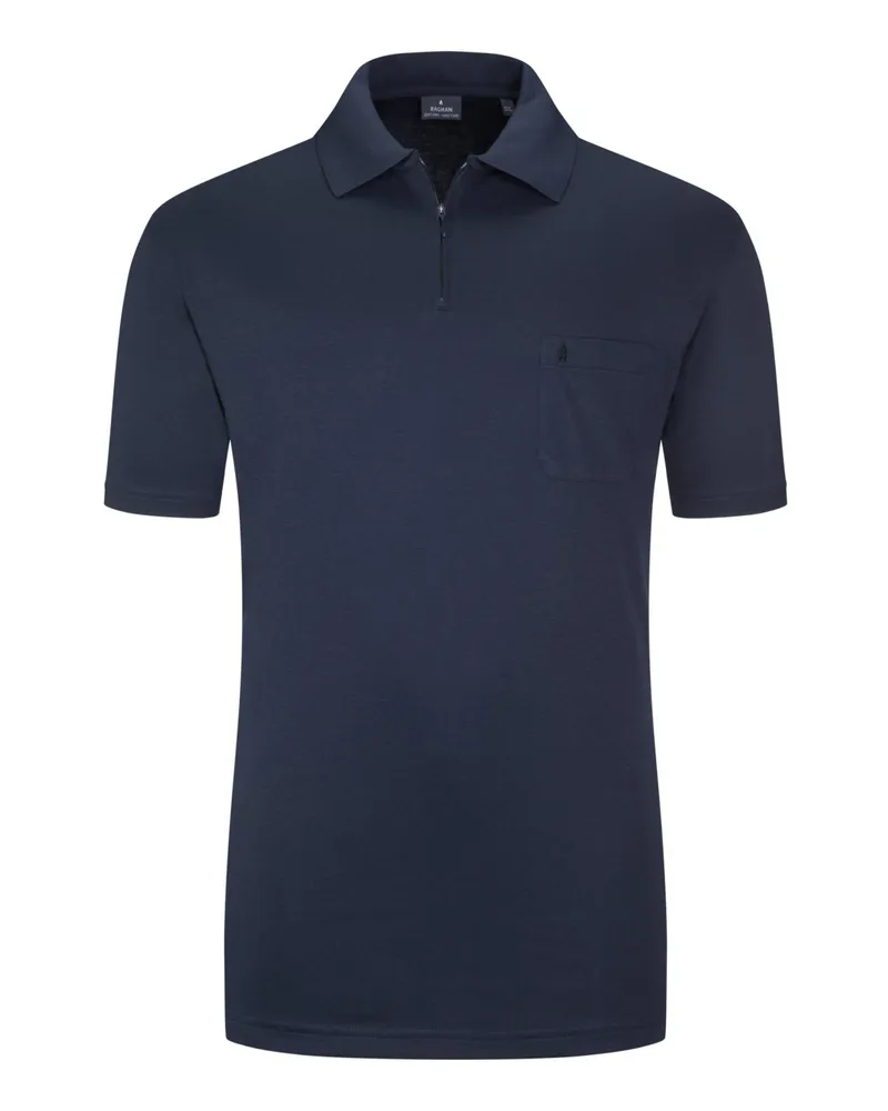 Ragman Poloshirt mit Reißverschluss und Brusttasche Marine