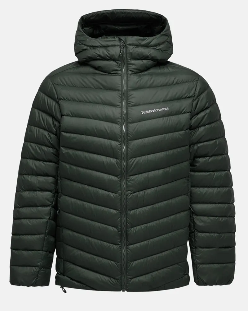 Peak Performance Gesteppte Leichtdaunenjacke Frost mit Kapuze in Oliv