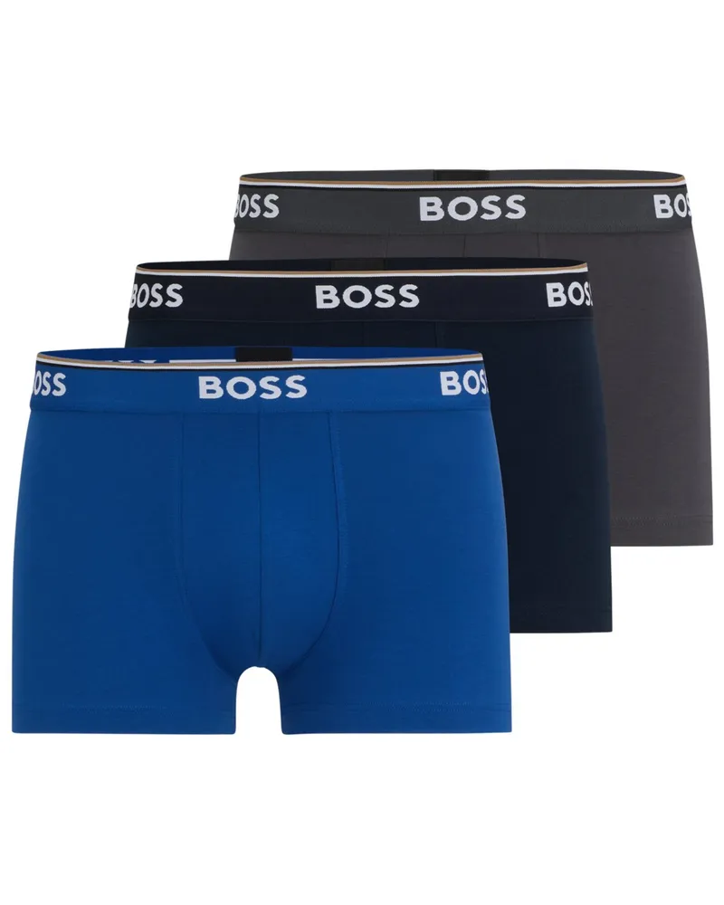 HUGO BOSS 3er Pack Boxer Trunks mit Stretchanteil in Blau