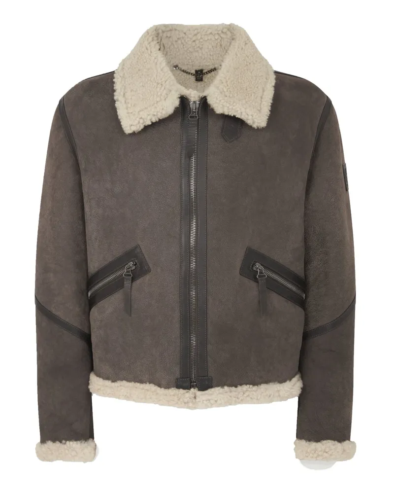Belstaff Lammfelljacke Winterbrook im Fliegerjacken-Optik in Braun