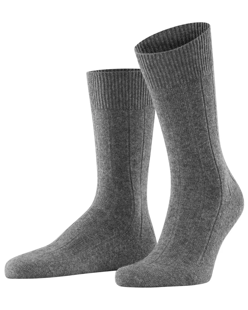 Falke Wadenhohe Socken aus Merino-Kaschmir-Mix im Rippstrick in Silber