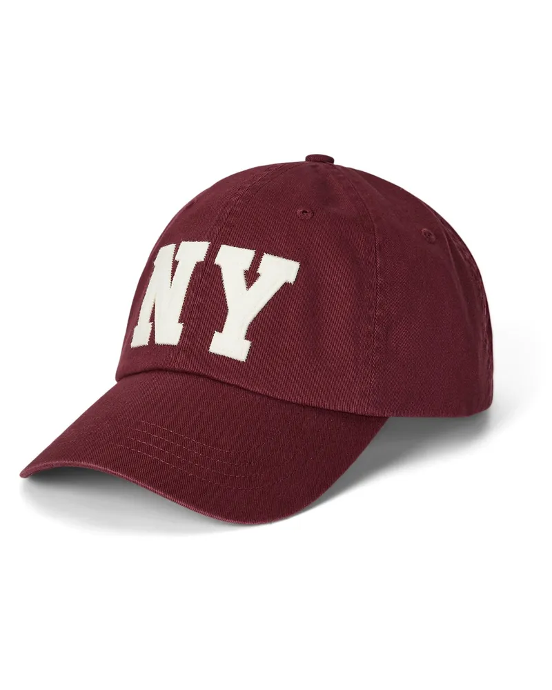 Ralph Lauren Cap aus Baumwolle mit Stickereien in Bordeaux