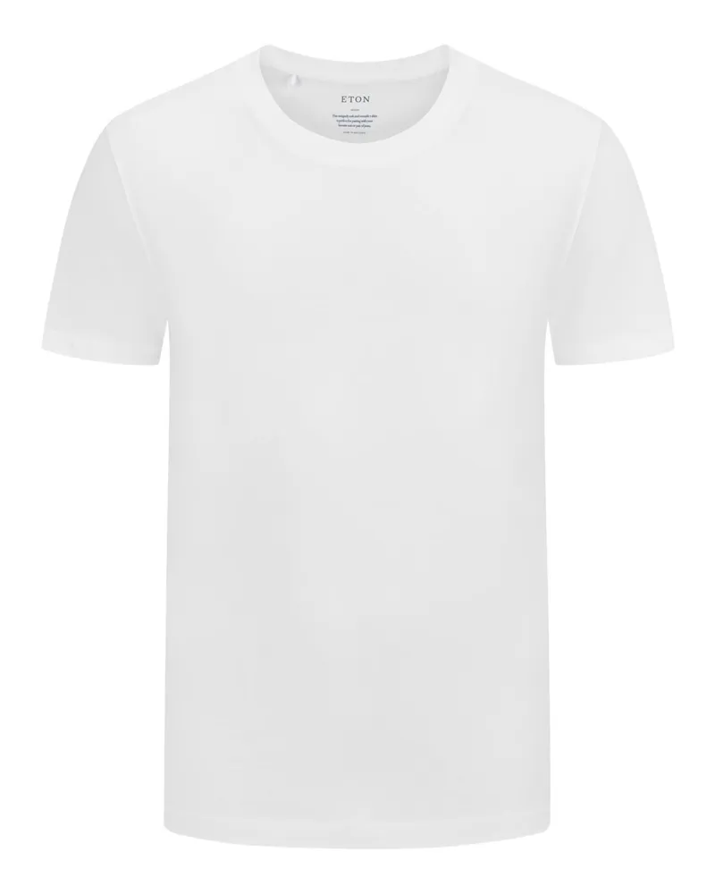 Eton Changierendes T-Shirt in Jersey-Qualität in Weiß