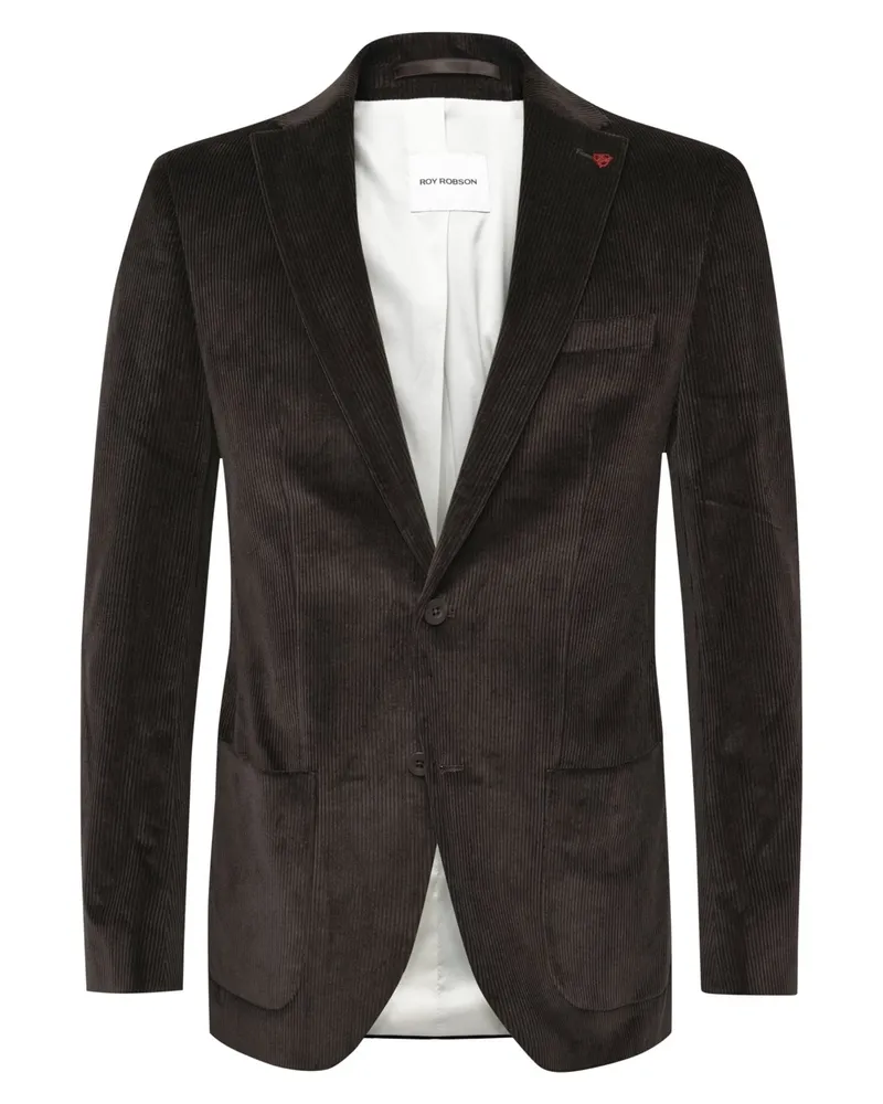 Roy Robson Anzugsakko aus Cord mit Reverskragen und Stretch, Slim Fit in Dunkelbraun