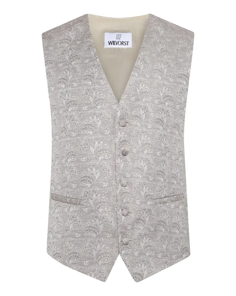Wilvorst Festliche Anzugweste mit Paisley-Muster in Messing