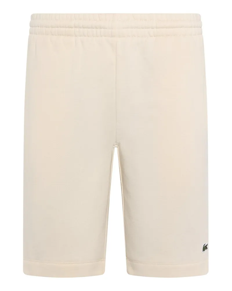 Lacoste Sweatshorts mit kleinem Krokodil-Aufnäher in Offwhite