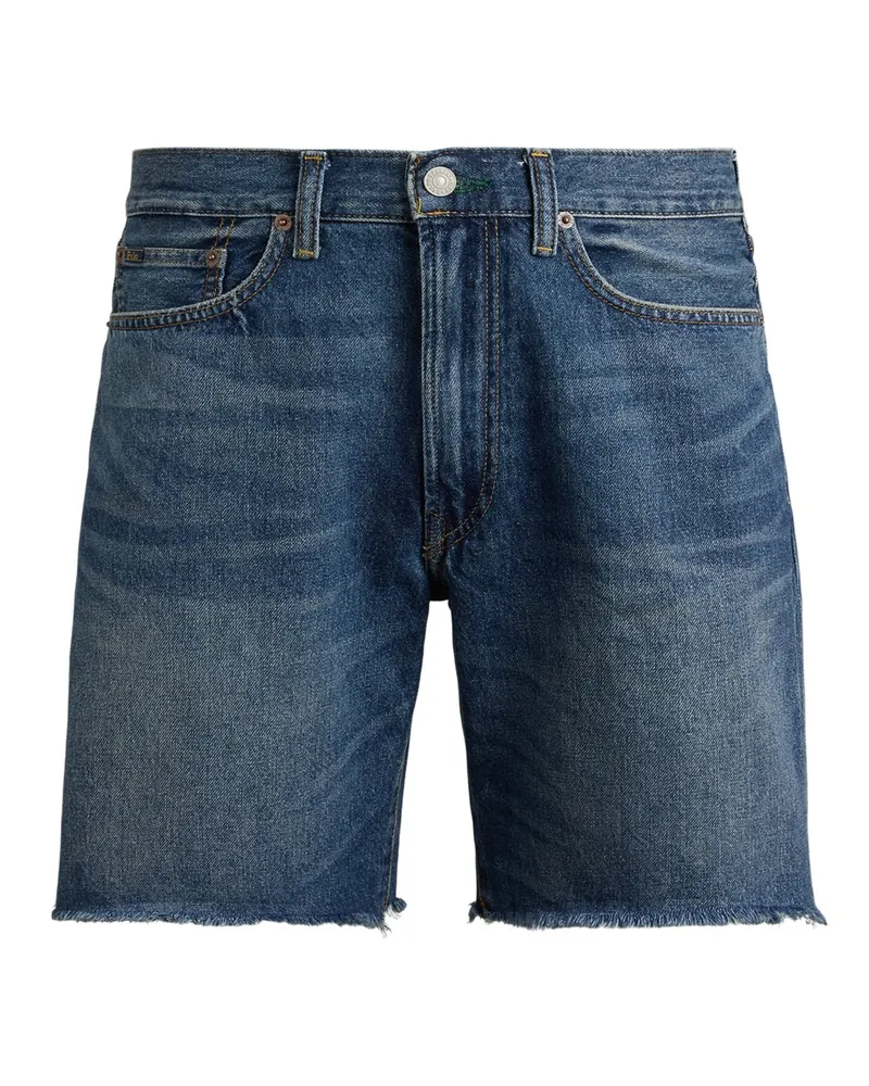 Ralph Lauren Vintage Denim-Shorts mit Fransenabschluss, Classic Fit in Denim