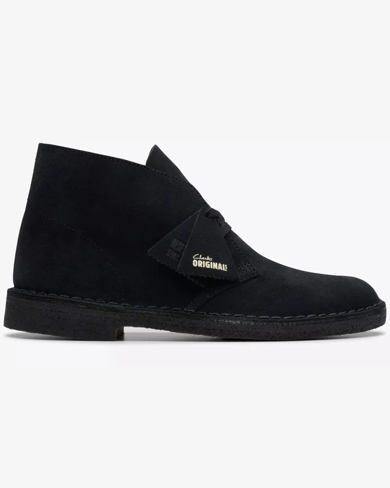 Clarks Desert Boots aus weichem Wildleder mit Kreppsohle in Schwarz