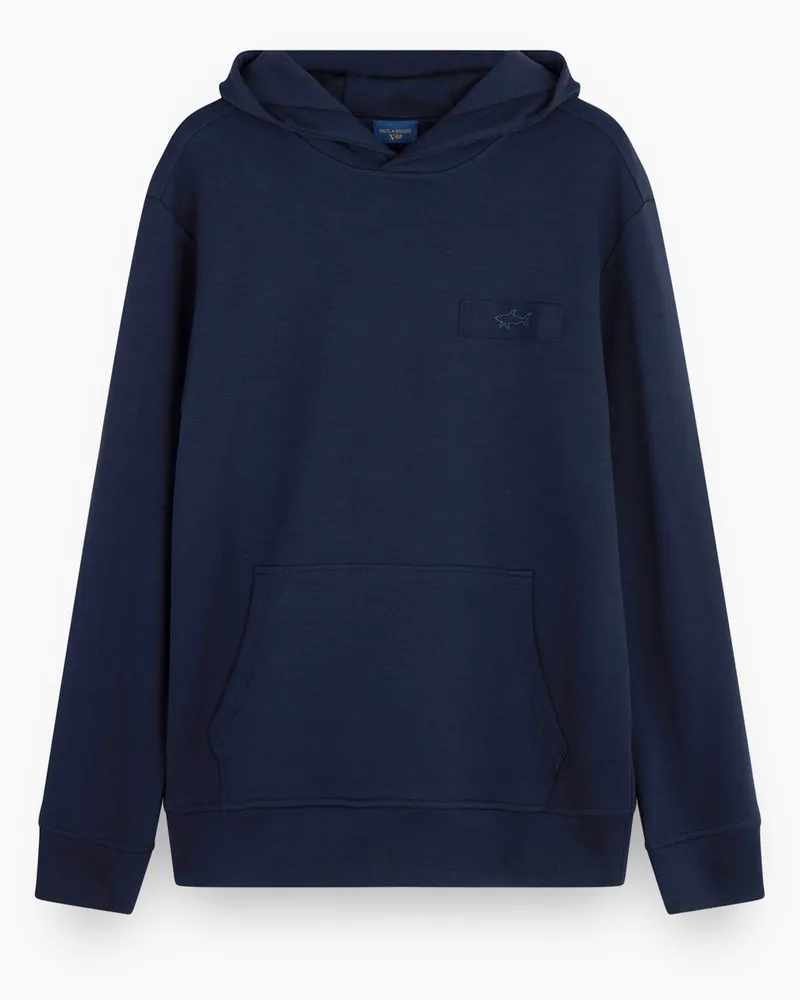 Paul & Shark Hoodie mit Logo-Aufnäher und Stretchanteil in Marine