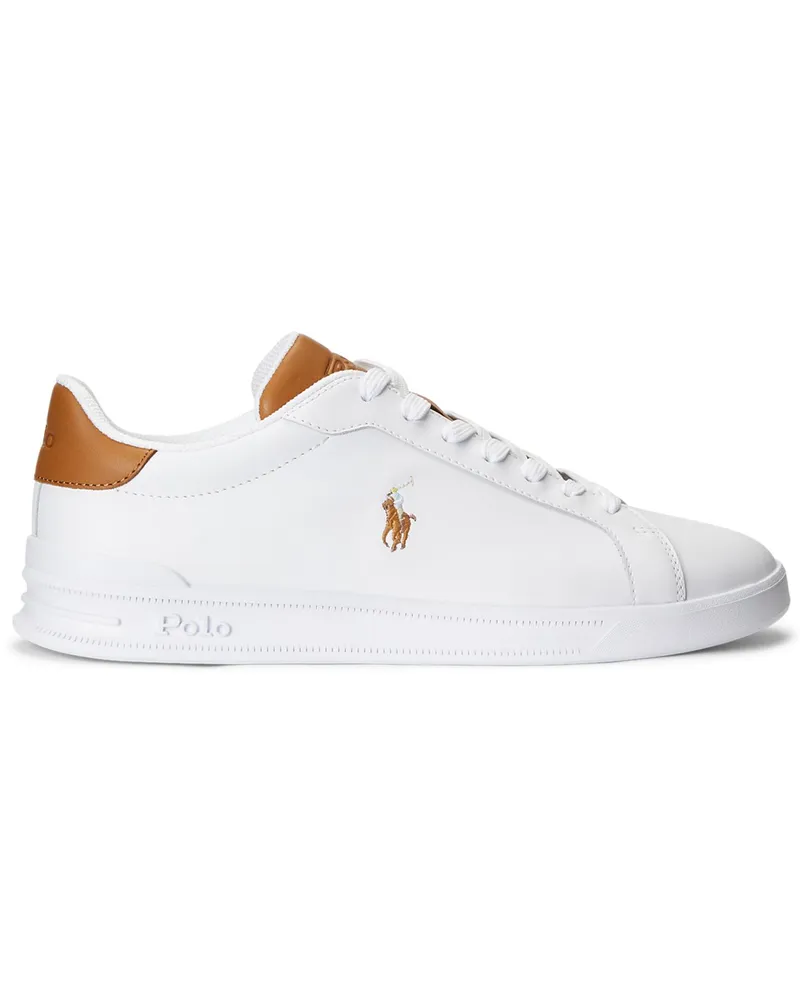 Ralph Lauren Leder-Sneaker Masters Court mit farbigen Akzenten Weiß