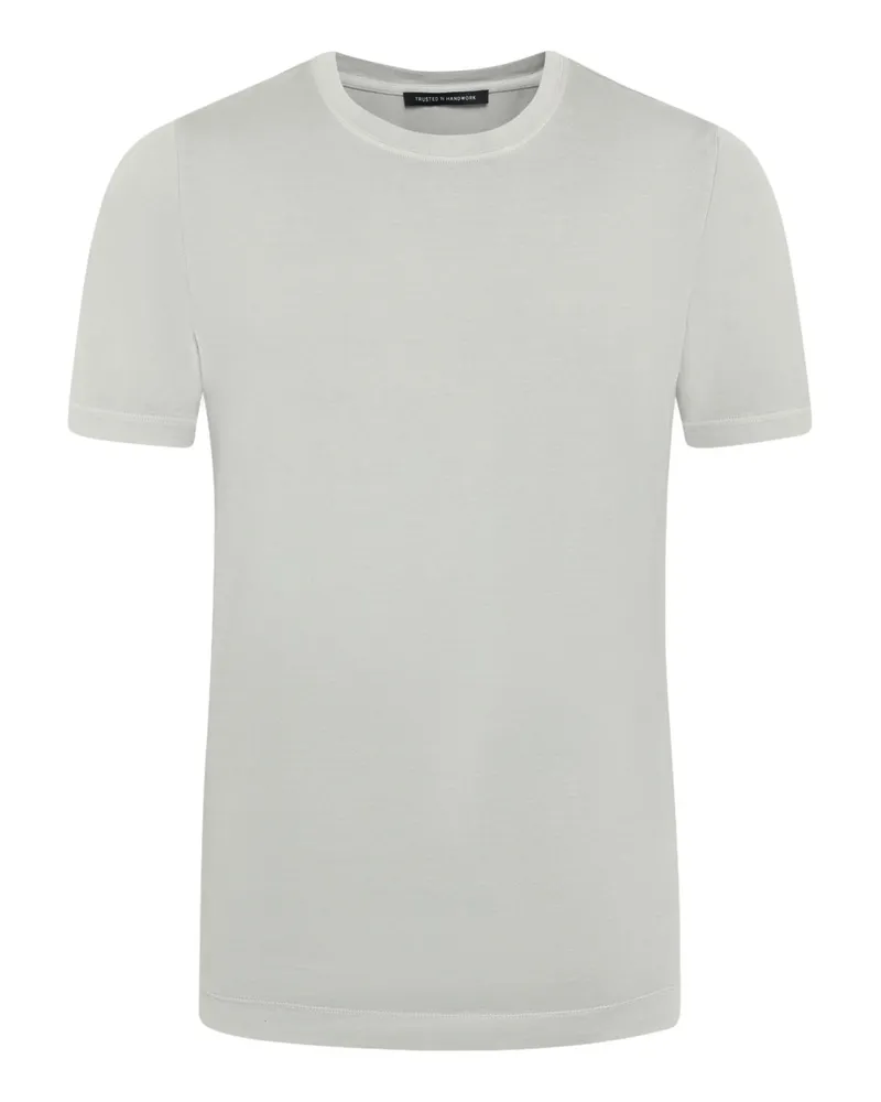 Trusted Handwork Glattes T-Shirt aus Pima Baumwolle in Jersey-Qualität in Kreide